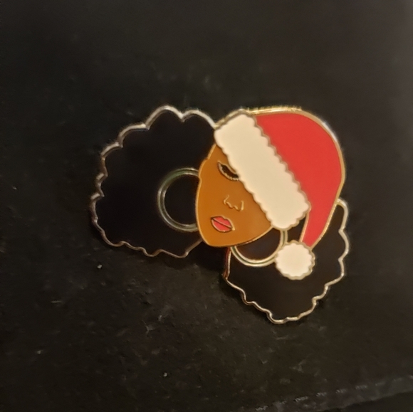 Lapel Pin sassy girl in Santa Hat - Picture 2 of 8